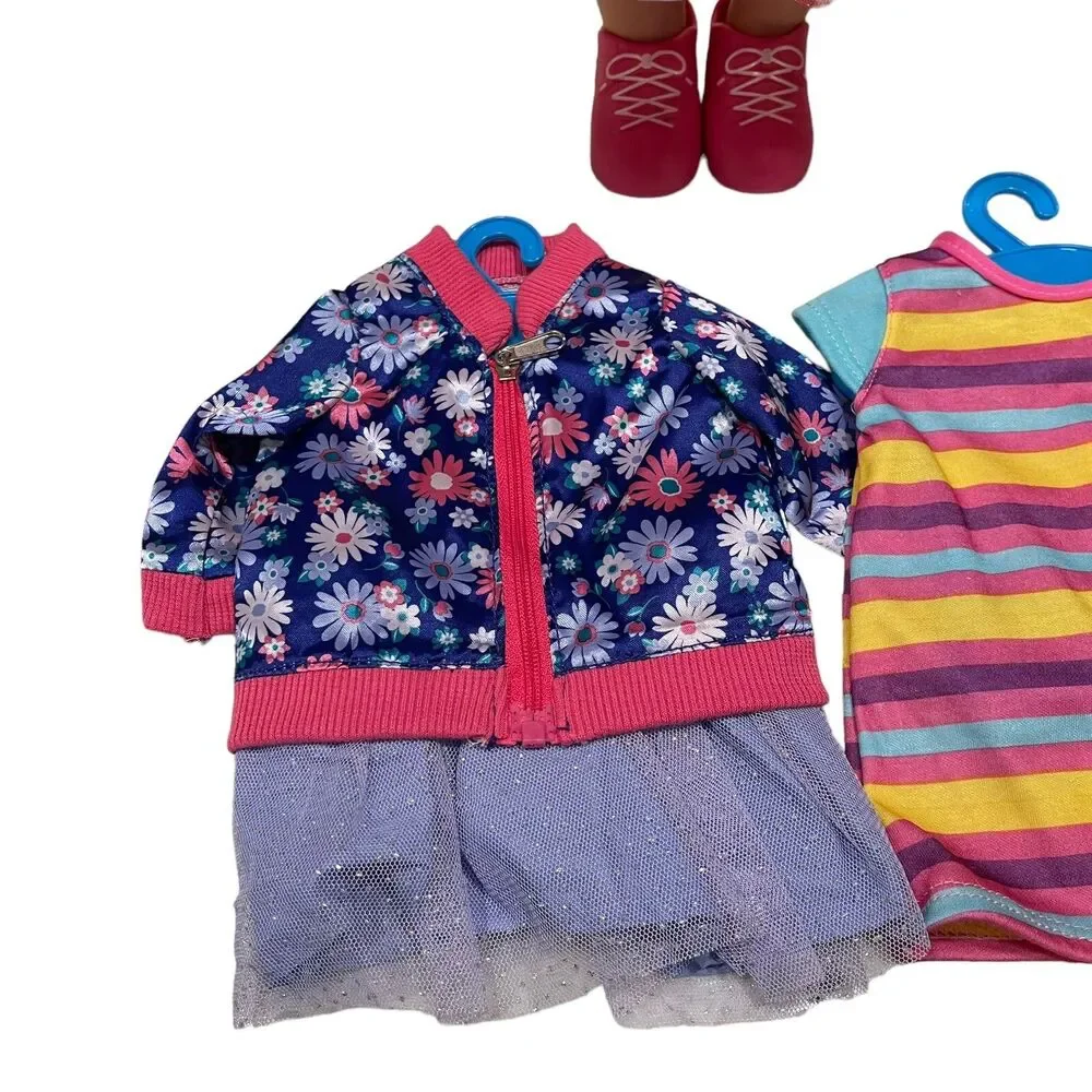 My Life Doll Lot of 2 school girl Pink sequin dress extra outfits 18”